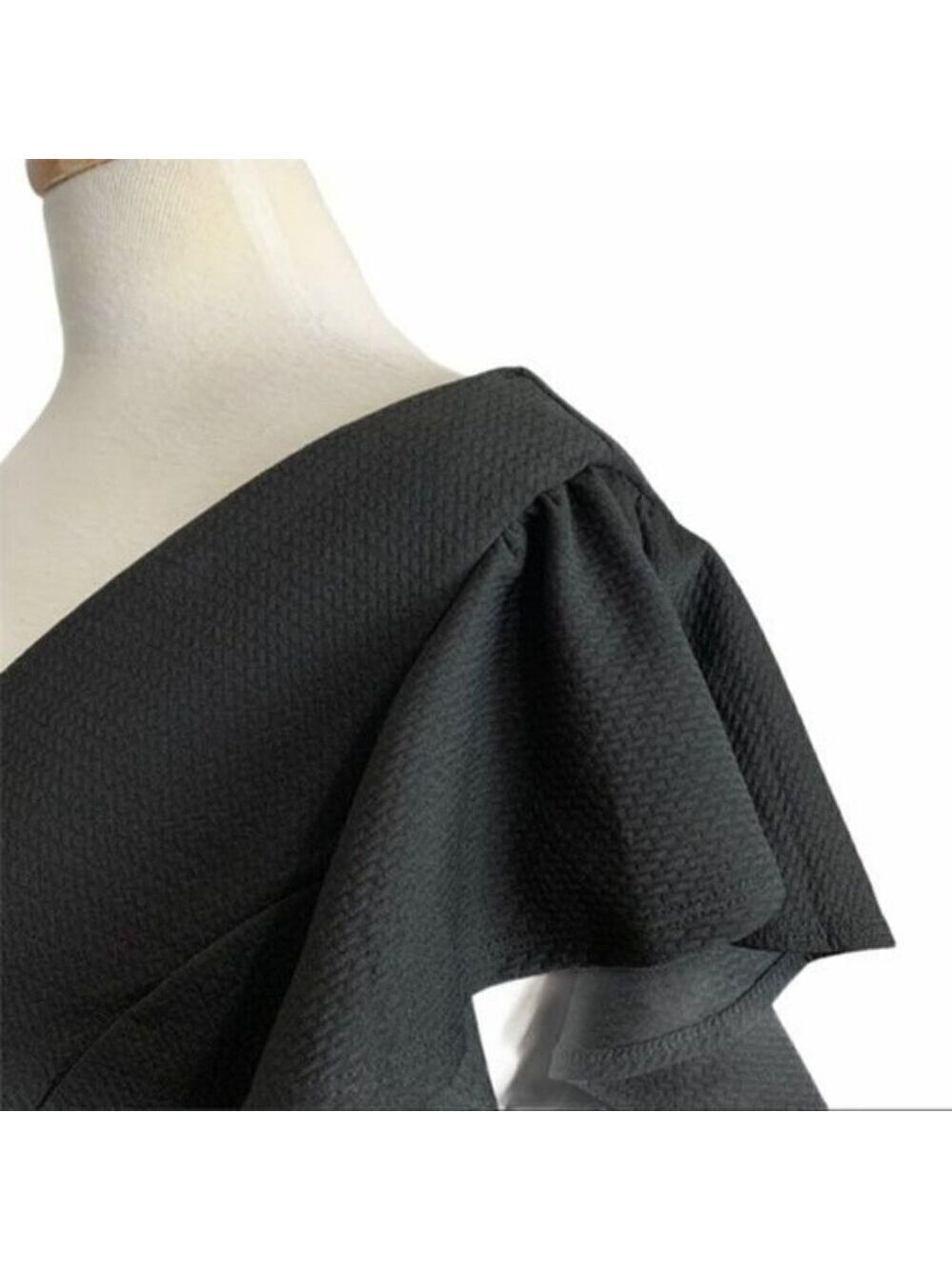 Wet Seal Black Flutter Sleeve Dress 2XL - Picture 5 of 8